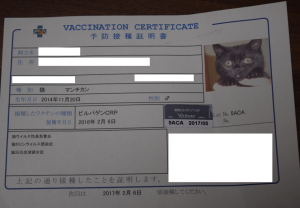 予防接種証明書